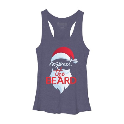 Women's Design By Humans respect the beard santa claus funny christmas By iLCreative Racerback Tank Top