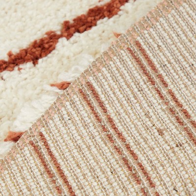 Kids' Geometric Shag Rust & White 5'3" x 7' Area Rug