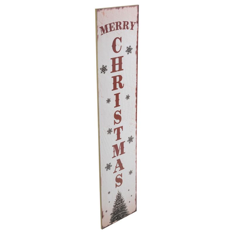 Northlight 36" Merry Christmas Tree and Snowflakes Porch Board Sign Decoration, 3 of 5