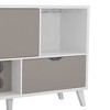 2 Door Wine Bar Cabinet TV Stand for TVs up to 54" White/Gray - The Urban Port - 3 of 4