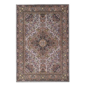Distressed Medallion Border Machine Washable Indoor Area Rug or Runner by Blue Nile Mills - 1 of 4