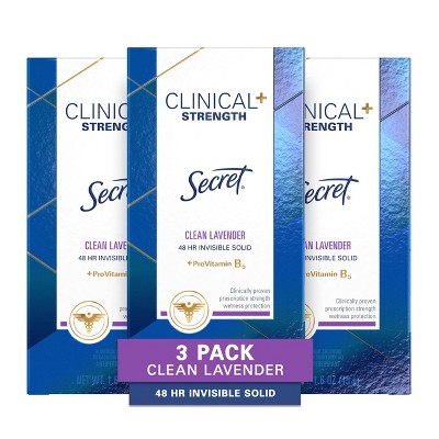 Secret Clinical Strength Invisible Solid Deodorant - 3pk