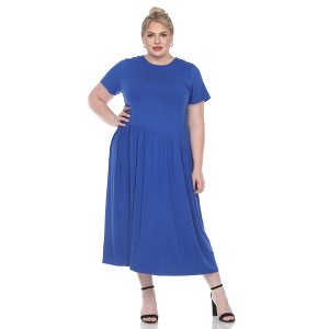 Plus Size Short Sleeves Maxi Dress - White Mark - 1 of 4