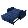 DOMETOUR 55 Inch Pull-out Sleeper Upholstered Sofa Bed with Two Pillows, Futon Convertible Sofa Bed Velvet Loveseat for Living Room Bedroom - 2 of 4