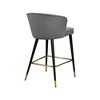 Meridian Furniture,Cassie Grey Velvet Stool, Set of 2 - 2 of 4