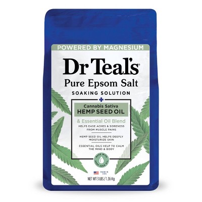 Image of Dr Teal's Epsom Salt Magnesium Soak - Cannabis Sativa Hemp Seed Oil - 3 lbs
