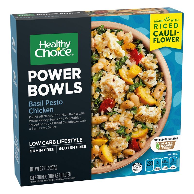 Healthy Choice Gluten Free Frozen Power Bowl Basil Pesto Chicken with Riced Cauliflower - 9.25oz, 3 of 5