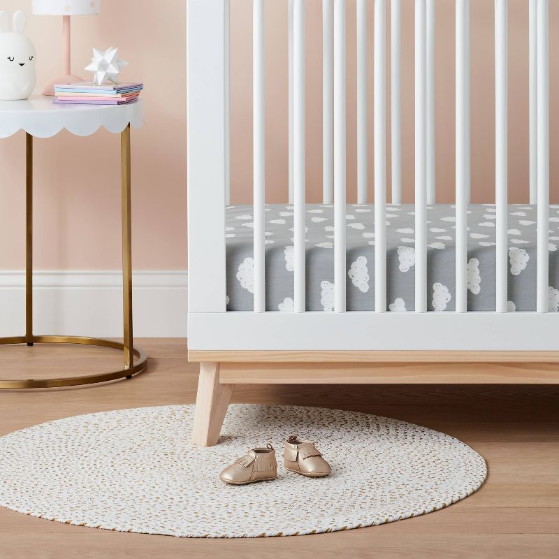 Crib Fitted Sheet Clouds - Cloud Island&#8482; Gray, 3 of 7