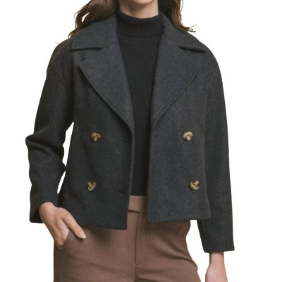 Women's Double Breasted Wool Jacket - LOVE TREE