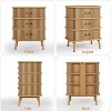 3 Drawer Dresser, Chest of Drawers for Bedroom, Spacious Storage Wicker Dresser with Matte Black Handles and Wood Legs for Closet, Hallway, Nature - 4 of 4