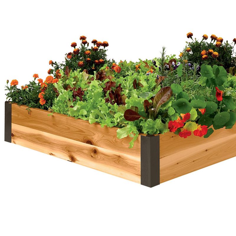 Gardener's Supply Company Cedar Raised Garden Bed | Weather Resistant Outdoor Square Planter Box for Herbs Flowers & Vegetables with Rust-proof, 2 of 3