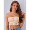 Allegra K Women's Lace Full-Coverage Tube Bra Adjustable Double Straps Bralettes - 4 of 4