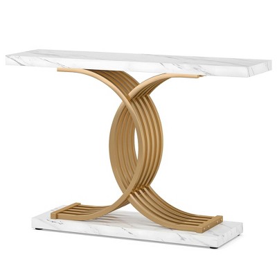 UbMelt 39.37"Console Table,Modern Console Table behind Sofa,Narrow Sofa Table for Living Room,Hallway,Entryway,White