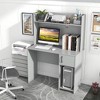 Tangkula Computer Desk Home Office Desk w/ Raised Display Shelf & 2 Open Shelves Gray - 2 of 4