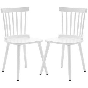 Bekrvio Windsor Dining Chair-Farmhouse Solid Wood Spindle Back Side Chair Mid-Century Modern Black Armless Kitchen Chair for Dining Room Restaurant - 1 of 4