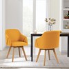 Bekrvio Swivel Dining Chairs with Arm Set of 2 - Modern Linen Upholstered Accent Desk Chairs with Solid Wood Legs for Kitchen,Living Room - 4 of 4