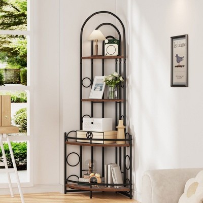 NicBex 4-Tier Rustic Bookshelf,60" Tall Book Rack with Metal Frame for Bedroom,Living Room,Office,Easy Assembly
