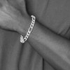 Black Bow Jewelry Men's 8mm 14k White Gold Polished Solid Figaro Chain Bracelet - 3 of 4