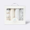 Flannel Baby Blankets Little Cub - Cloud Island™ Gray/Neutral 4pk - 3 of 3