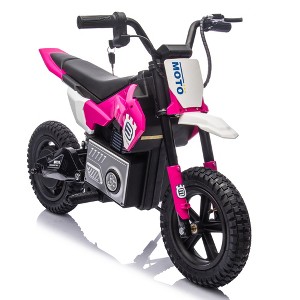 24V 200W Kids Ride On Motocross Motorcycle, Adjustable speed Electric Dirt Bike Toy with LED, Bluetooth, Music, Horn, Gift for Boys Girls - 1 of 4