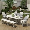 WestinTrends 6 Piece Outdoor Patio Dining Table and Armchair Dining Bench Set - 2 of 4