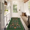 Modern Floral Printed Area Rugs Machine Washable Soft Non Slip Farmhouse Carpet Stain Resistant Low Pile Rug for Kitchen Living Room Laundry Bedroom - 2 of 4
