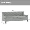 78.75" Fabric Mid Century Modern 3-Seater Sofa with Button Tufted Backrest and Birch Legs - 2 of 4
