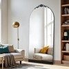 71"x31" Wooden Bottom Striped Full-Body Mirror, Arched Black Full-Length Mirror, Vanity Mirror for Bathroom, Bedroom Entryway, Living/Dressing Room - 2 of 4
