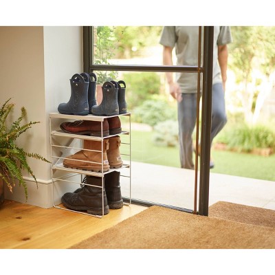 Adjustable Metal Stackable Shoe Rack for 4 Pairs