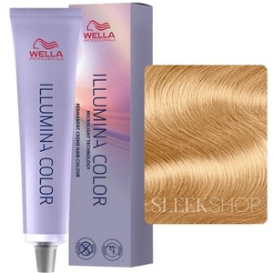 Wella Illumina Permanent Hair Color Dye - 10/34 Lightest Blonde Gold Red - Professional Cream Haircolor - 1 of 3
