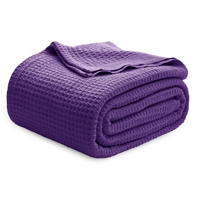 Bedsure | Waffle Weave 100% Cotton Solid Blanket For All Season, Breathable and Soft, Waffle Weave Blanket for Summer Spring, Bed Blanket, Best Gift