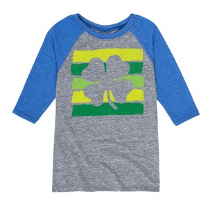 Boys' - Instant Message - St. Patrick's Day Outlined Shamrock Raglan Graphic T-Shirt - 1 of 3