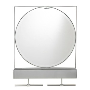 GlasFlength Decorative Wall Mirrors Wall Art Round Mirror Vanity Mirror Accent Mirror Metal Frame Mirror for Living Room, Silver, 21.5"*3.75"*28.25" - 1 of 4