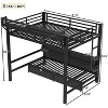 TIRAMISUBEST Queen over Queen / Full over Full Bunk Bed with Shelves and Drawers, Metal Bunk Bed with USB Ports and Lights - 4 of 4