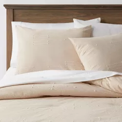 Full/Queen Clipped Linework Comforter & Sham Set Khaki - Threshold™