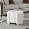 VYNXARIA Ottomans and Benches - White Round Ottoman with Storage, 24.41" x 20.07" x 16.93" - 3 of 4