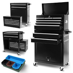 Rolling Tool Chest with Wheels 8 Drawers, Assembled Tool Cabinet Combo with Drawers, Detachable Organizer Tool Chests, Mobile Lockable Tool Box - 1 of 4