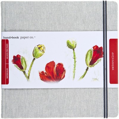 Hand Book Watercolor Journal 8.25"X8.25" 30 Sheets-Square - Natural Linen