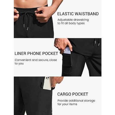 Ekouaer Mens Swim Trunks with Compression Liner 2 in 1 Board Shorts 9 Inch Quick Dry Bathing Suit Swimsuit with Pockets Black M — фото 4