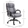 Vynxaria High Back Big and Tall Executive Office Chair 484lbs with Wide Seat, Computer Desk Chair with Linen Fabric,Gray - 3 of 4