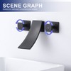 WOWOW Double Handle Wall Mounted WaterFall Bathroom Faucet - 2 of 4
