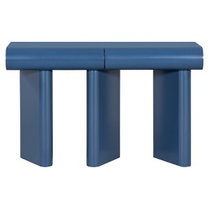 TiramisuBest 47.6" Modern Painted Entryway Table,2 Drawers, Geometric Legs, Narrow Sofa Table for Living, Bedroom, or Foyer (Navy Blue) - 1 of 4