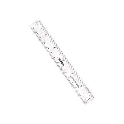 Staples 6" Stainless Steel Ruler with Non Slip Cork Base (51900)