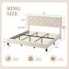 Garvee Upholstered Bed, Heavy-Duty Platform w/Wood Slats, No Box Spring/Noise-Free/Easy Assembly - 2 of 4