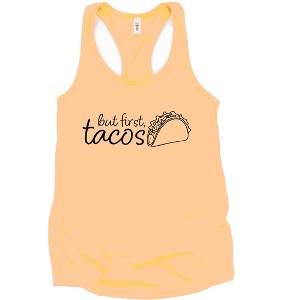 Simply Sage Market But First, Tacos Outline Racerback Tank - 1 of 3