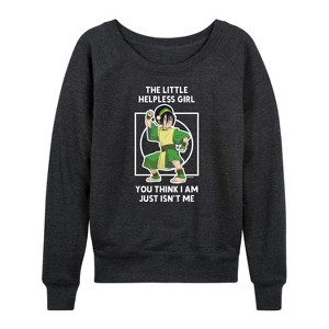Women's - Avatar: The Last Airbender - Toph Lightweight French Terry Wide Neck Long Sleeve Shirt - 1 of 4