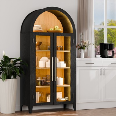 GlasFlength Decorative Storage Cabinets Modern Chic Organizer for Stylish Living Room Spaces, Multicolored,30.71”*15.75”*70.87"