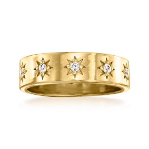 Ross-Simons Italian 0.20 ct. t.w. CZ Starburst Eternity Band in 18kt Gold Over Sterling - 1 of 4