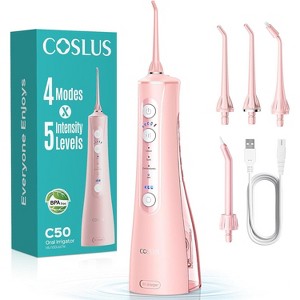 COSLUS Cordless Water Flosser for Teeth: 4 Modes 5 Intensities Water Dental Pick with MDL Accepted for Orthodontic, Braces Gums Care Portable - 1 of 4