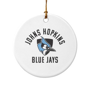Johns Hopkins University Blue Jays Logo Porcelain Holiday Christmas Tree Ornament - 1 of 4
